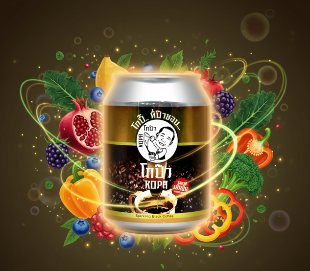 Kopa โกป๊า เครื่องดื่มกาแฟโอเลี้ยงอัดก๊าซ